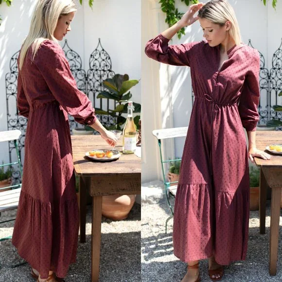 Emerson Fry Frances 3 Dress Swiss Dot Organic Cotton Midi Size S NWT - Picture 2 of 12